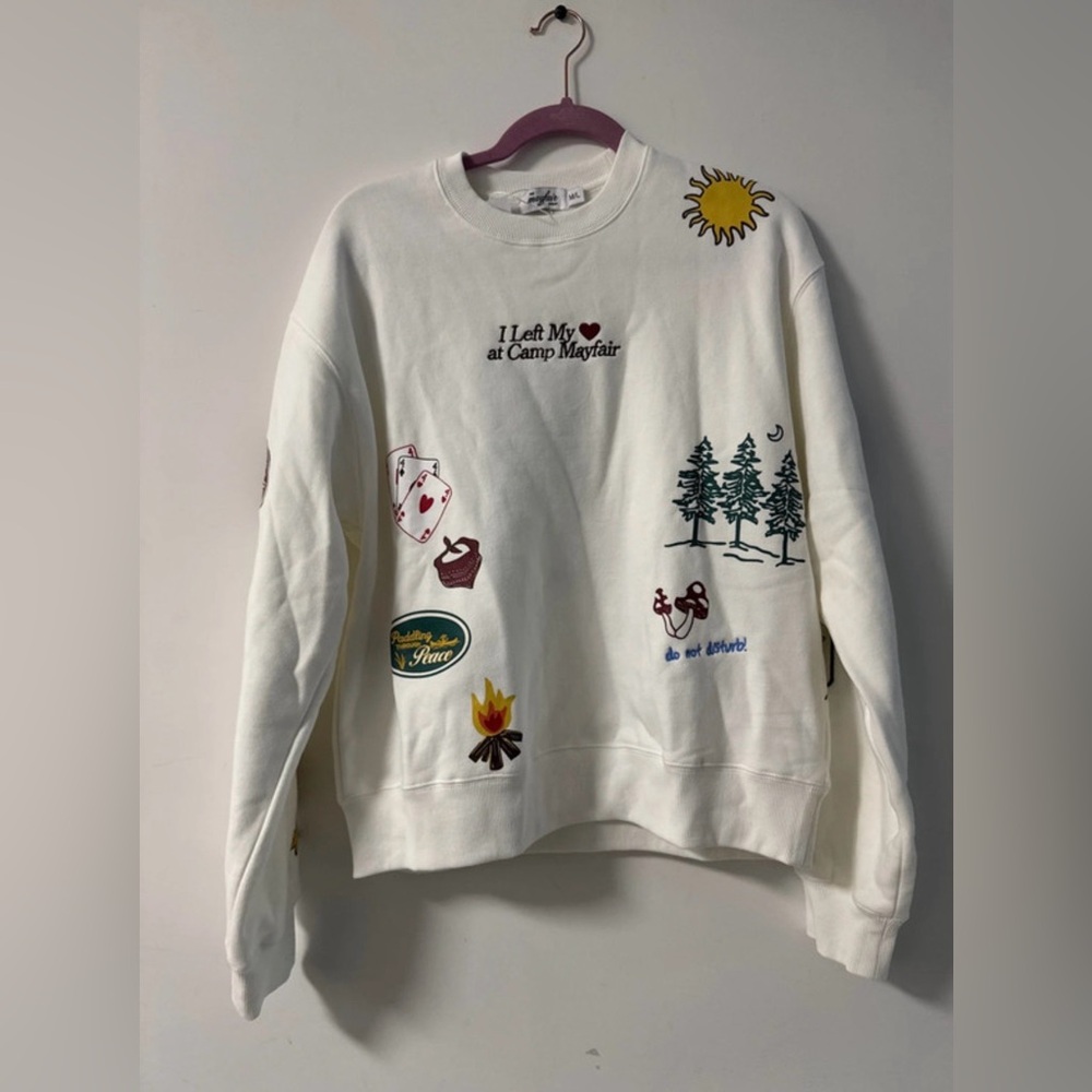 NWT The Mayfair Group No WiFi Here Crew and Sweatpants Set